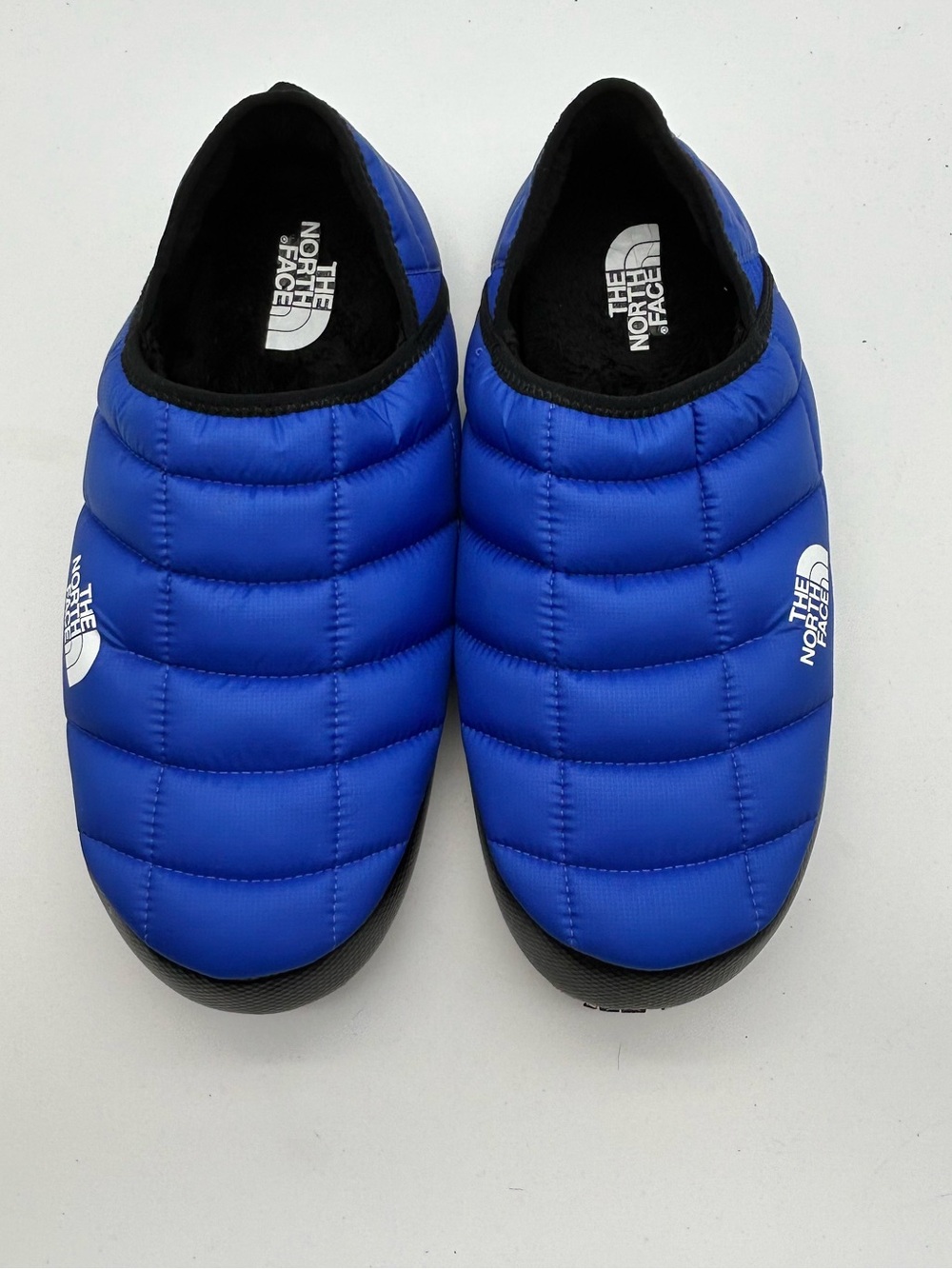 NIB The North Face Quilted Puffer Mule Slippers - Blue size 12 men’s